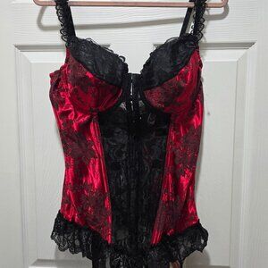 NWT Attitudes Shirley Of Hollywood Corset 38 Gothic Bustier Witchy Coquette Lace
